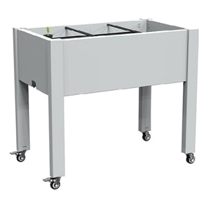 Afuera Living White Resin Mobile 2-Tier Planter Stand on Wheels