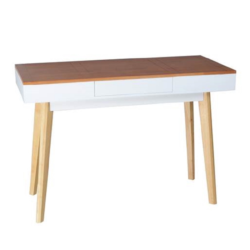 Afuera Living Contemporary Brown Wood Home Desk with Double Drawers
