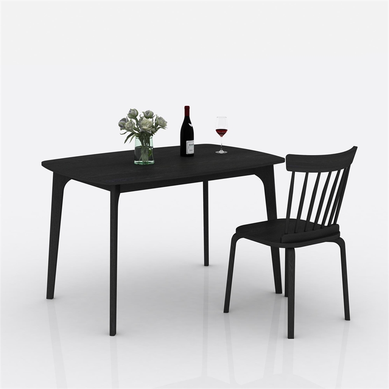 Afuera Living Contemporary Black Plywood Windsor Dining Chair Set of 2