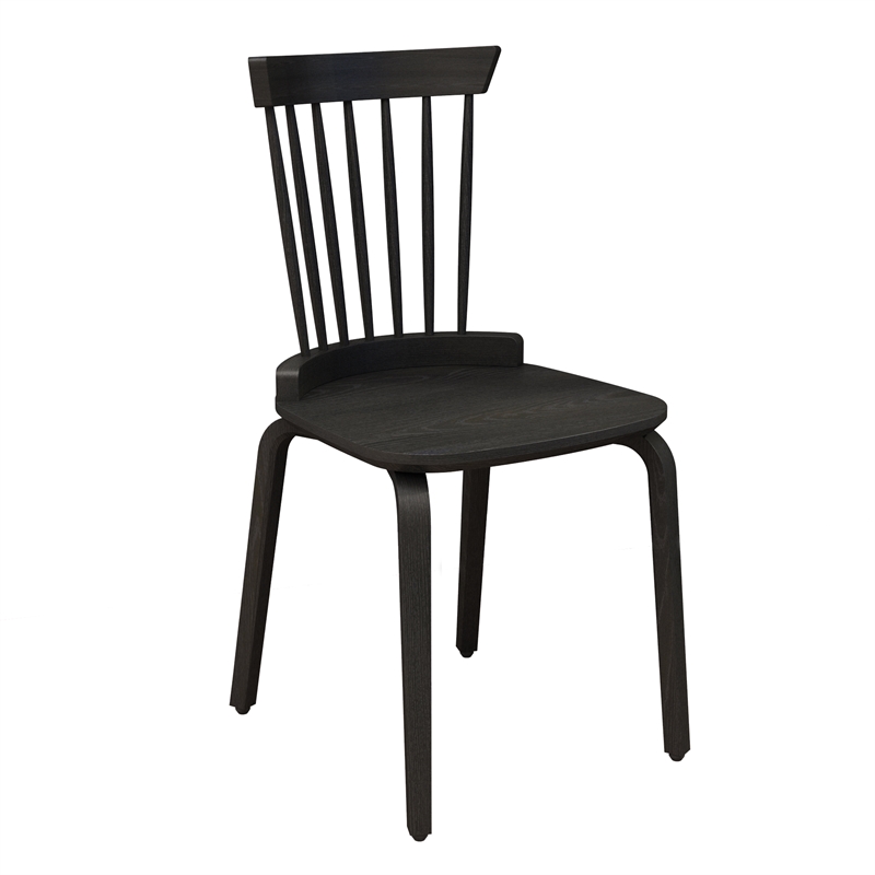 Afuera Living Contemporary Black Plywood Windsor Dining Chair Set of 2