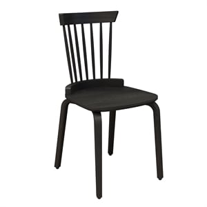 Afuera Living Contemporary Black Plywood Windsor Dining Chair Set of 2