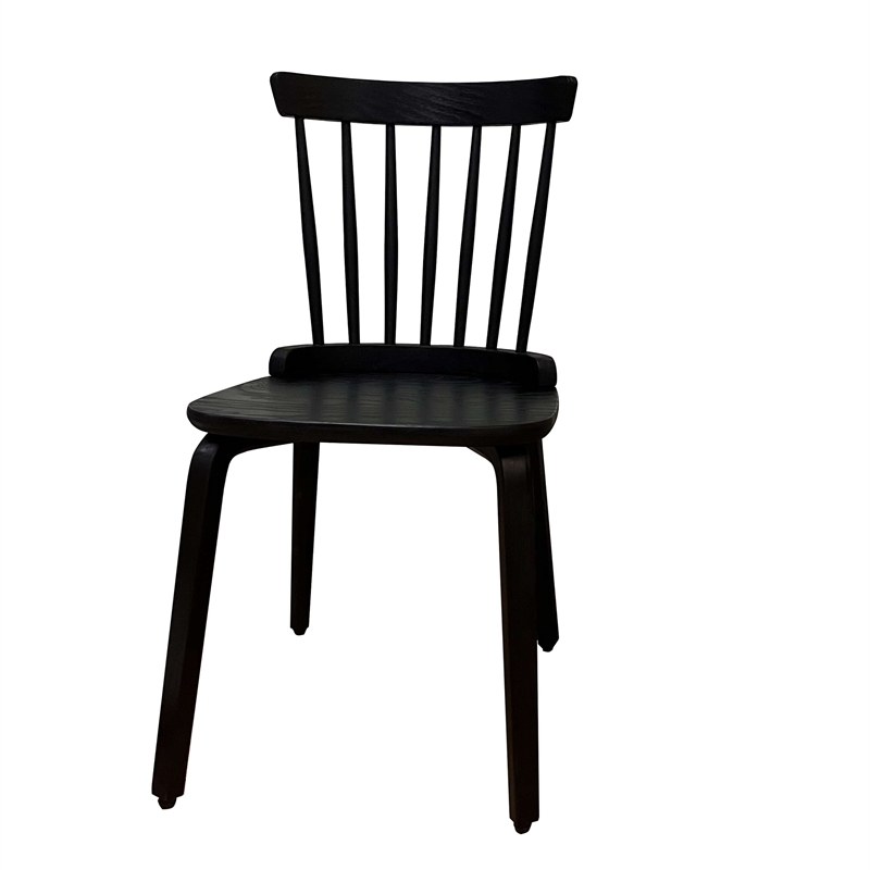 Afuera Living Contemporary Black Plywood Windsor Dining Chair Set of 2