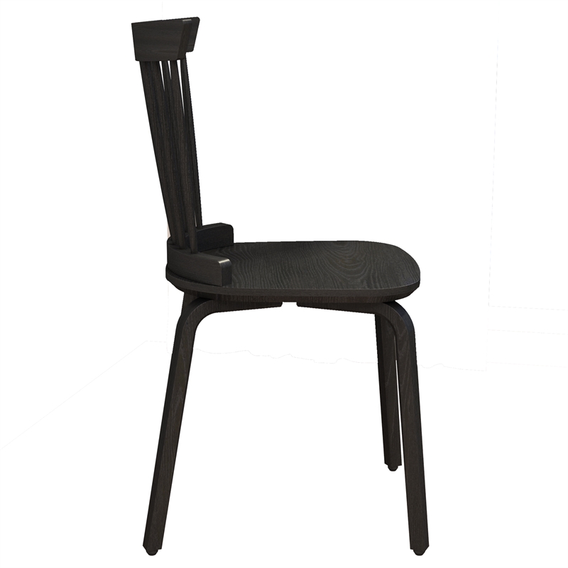 Afuera Living Contemporary Black Plywood Windsor Dining Chair Set of 2