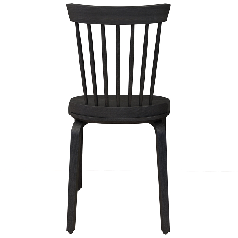 Afuera Living Contemporary Black Plywood Windsor Dining Chair Set of 2