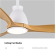 Afuera Living 52-Inch LED Ceiling Fan with Brown Wood Grain Blades