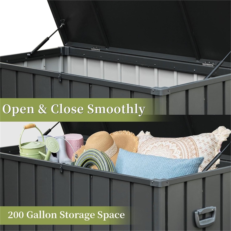 Afuera Living 200-Gallon Black Waterproof Outdoor Storage Box