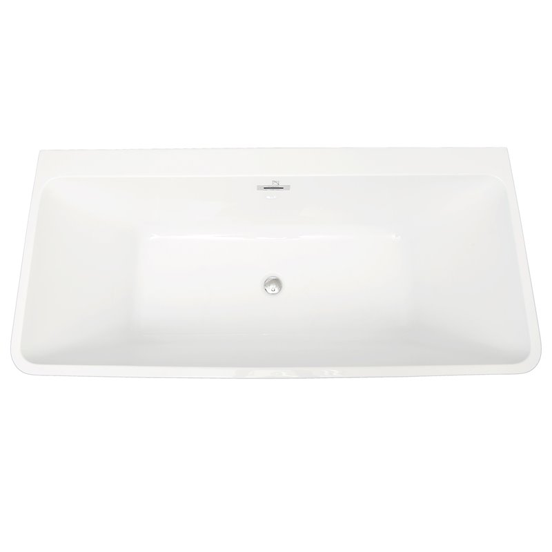Afuera Living Contemporary White Freestanding Acrylic Soaking Bathtub