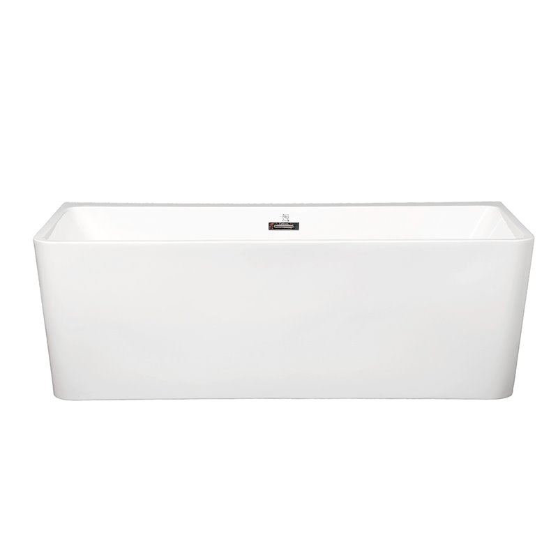 Afuera Living Contemporary White Freestanding Acrylic Soaking Bathtub