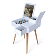 Afuera Living Contemporary White 24-Inch Vanity Table with Flip Mirror
