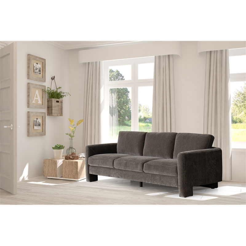 Afuera Living Contemporary Gray Fabric 360-Degree Swivel Armchair