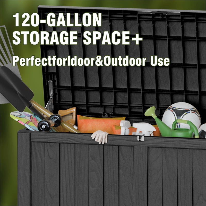 Afuera Living 120-Gallon Black Waterproof Outdoor Storage Box