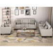 Afuera Living Contemporary Beige 3-Piece Linen Sectional Sofa Set