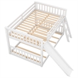 Afuera Living White Full-Over-Full Bunk Bed with Slide and Ladder