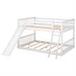 Afuera Living White Full-Over-Full Bunk Bed with Slide and Ladder