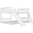 Afuera Living White Full-Over-Full Bunk Bed with Slide and Ladder
