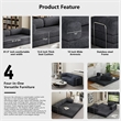 Afuera Living Contemporary 82-Inch Gray Pull-Out Sleeper Sofa Bed