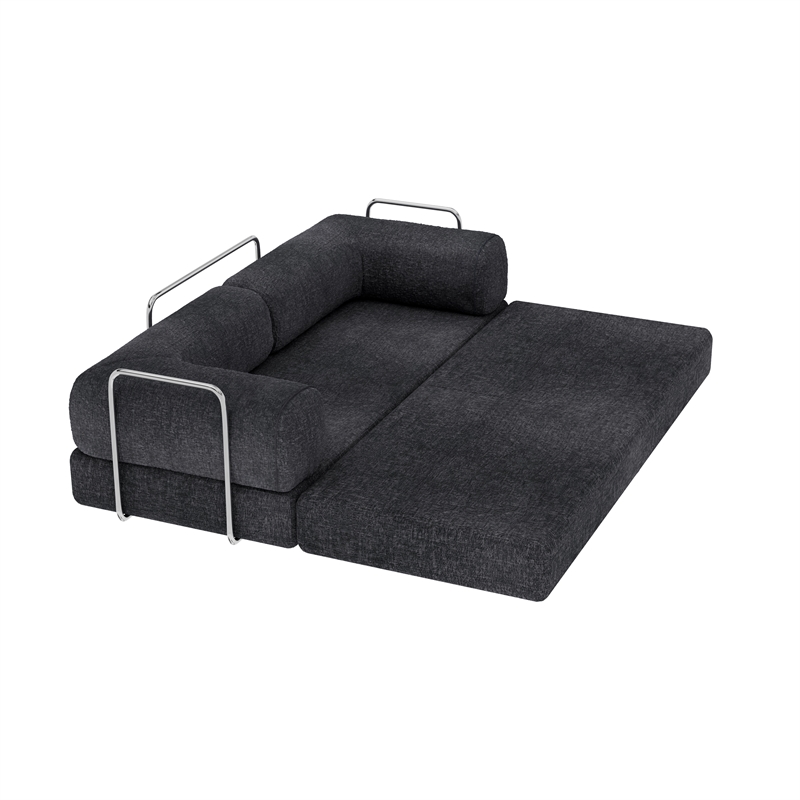 Afuera Living Contemporary 82-Inch Gray Pull-Out Sleeper Sofa Bed