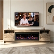 Afuera Living 80-Inch Gray TV Stand with 42-Inch Fireplace and LED Lights