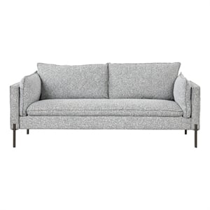 Afuera Living Gray 76-Inch Linen 3-Seat Sofa with USB Charging