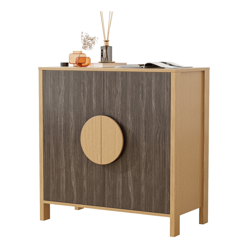 Afuera Living Contemporary 32-Inch Brown Mid-Century Sideboard Cabinet