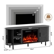 Afuera Living 65-Inch Black Fluted TV Stand with 23-Inch Fireplace