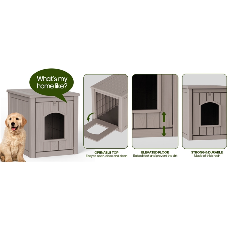Afuera Living Contemporary Outdoor PP Pet House for Small to Medium Pets