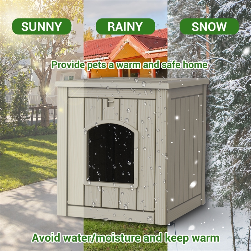 Afuera Living Contemporary Outdoor PP Pet House for Small to Medium Pets