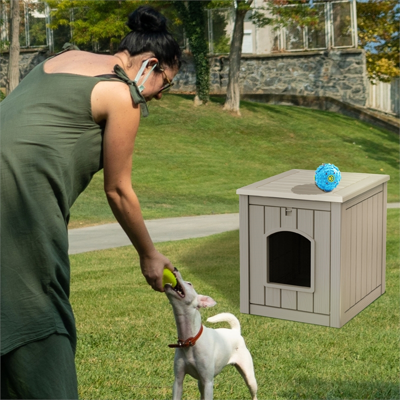 Afuera Living Contemporary Outdoor PP Pet House for Small to Medium Pets