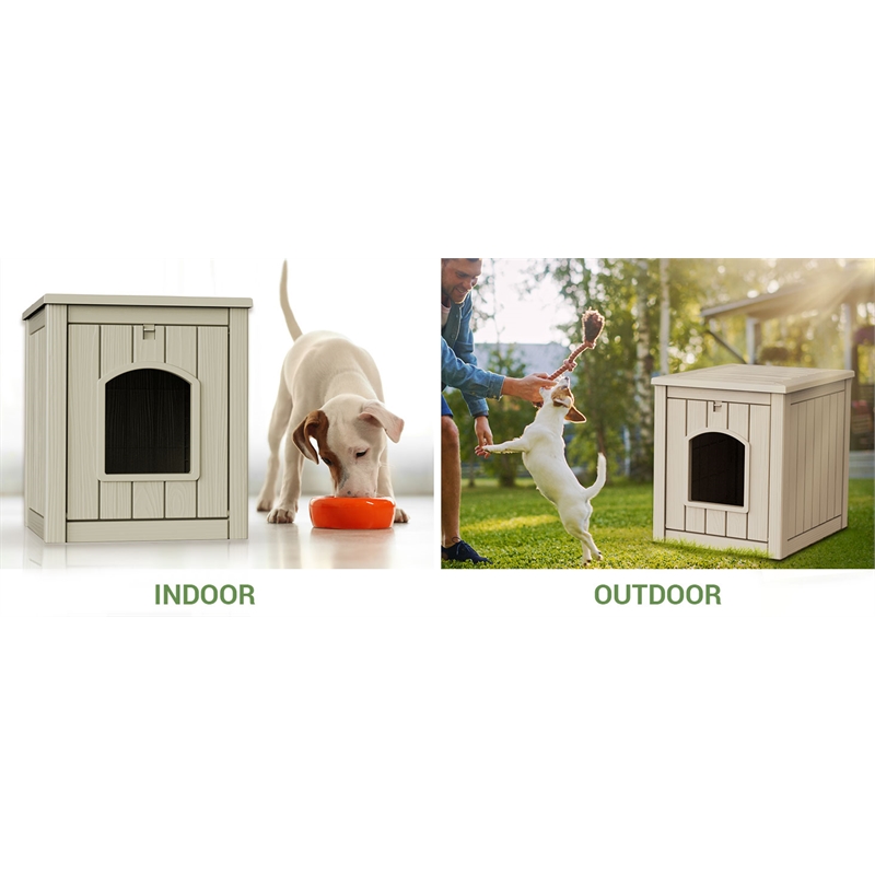 Afuera Living Contemporary Outdoor PP Pet House for Small to Medium Pets