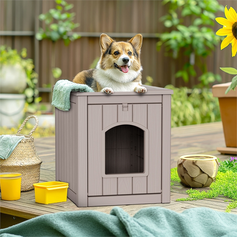 Afuera Living Contemporary Outdoor PP Pet House for Small to Medium Pets