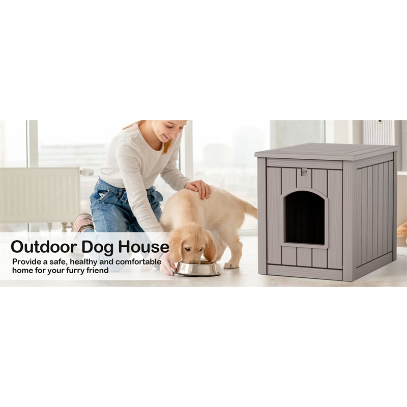 Afuera Living Contemporary Outdoor PP Pet House for Small to Medium Pets