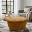 Afuera Living Yellow Chenille 2-Piece Nesting Storage Ottoman Set