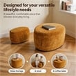 Afuera Living Yellow Chenille 2-Piece Nesting Storage Ottoman Set