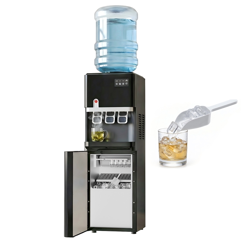 Afuera Living Silver Stainless Steel 4-in-1 Water Dispenser with Ice Maker