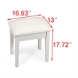 Afuera Living Contemporary White 18-Inch Upholstered Dressing Stool