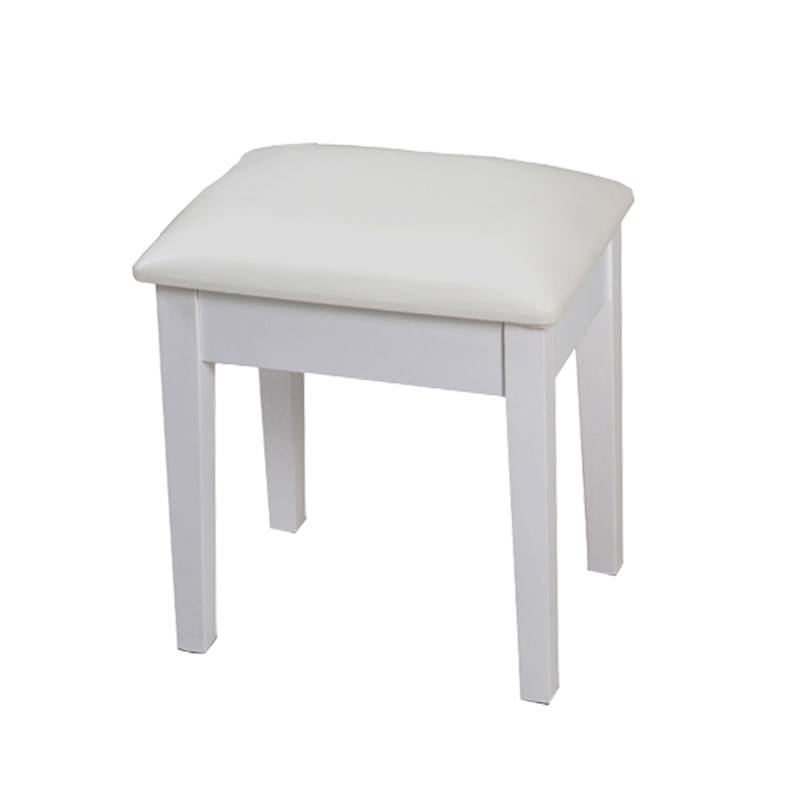 Afuera Living Contemporary White 18-Inch Upholstered Dressing Stool