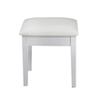 Afuera Living Contemporary White 18-Inch Upholstered Dressing Stool