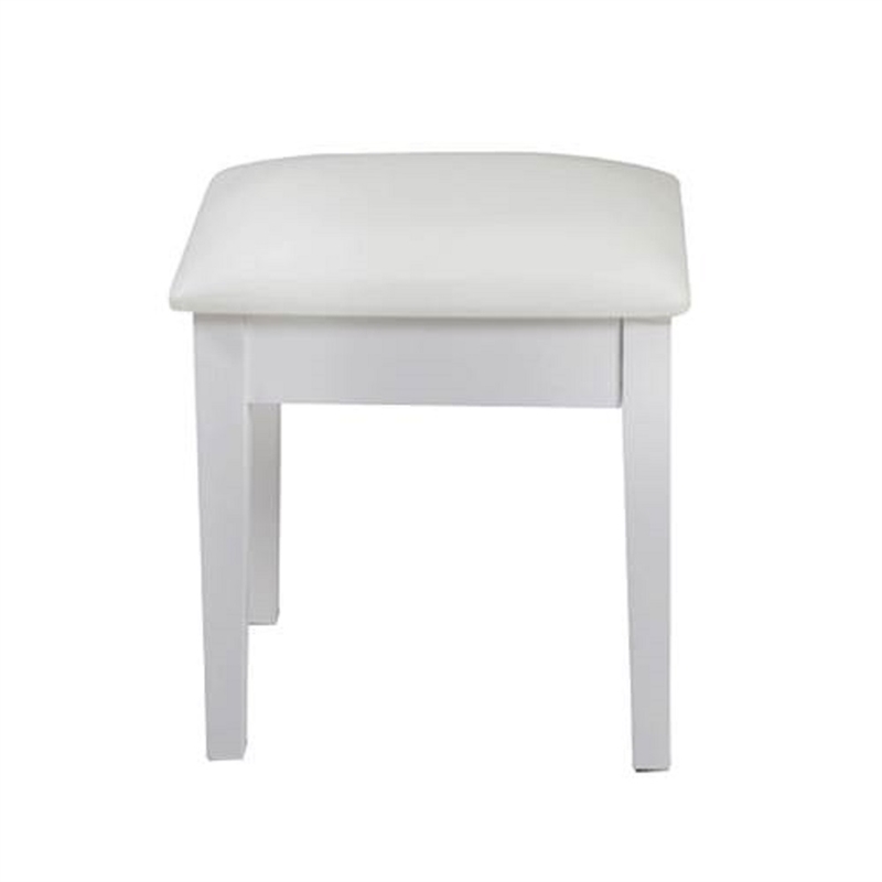 Afuera Living Contemporary White 18-Inch Upholstered Dressing Stool