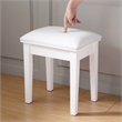 Afuera Living Contemporary White 18-Inch Upholstered Dressing Stool