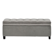 Afuera Living Contemporary Gray Button-Tufted Flip-Top Storage Bench