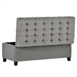 Afuera Living Contemporary Gray Button-Tufted Flip-Top Storage Bench