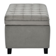 Afuera Living Contemporary Gray Button-Tufted Flip-Top Storage Bench