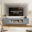 Afuera Living Contemporary 80-Inch Gray High-Gloss Floating TV Stand