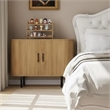 Afuera Living 47-Inch Light Brown Fluted Sideboard with Sliding Doors