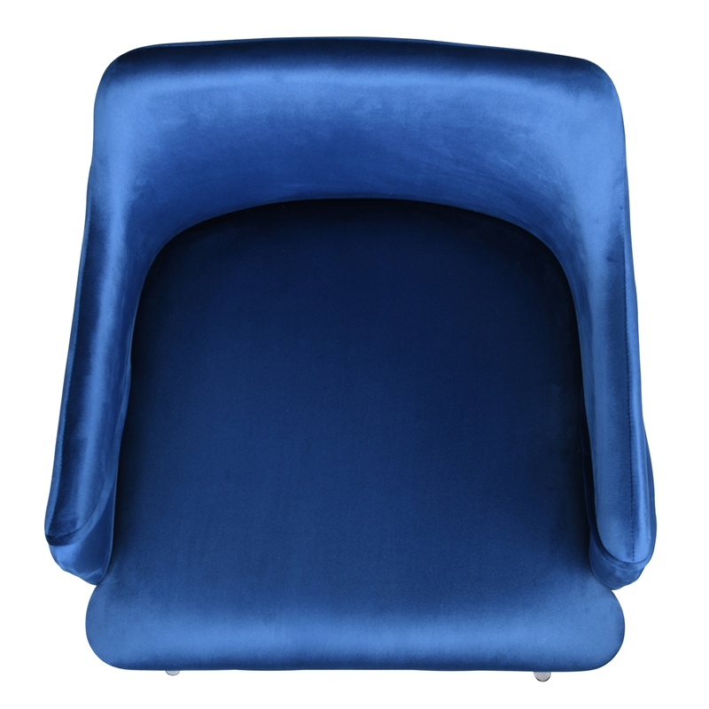 Afuera Living Contemporary Blue Velvet Upholstered Armchair Set of 2