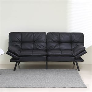 Afuera Living Contemporary Black Convertible Folding Sofa Bed