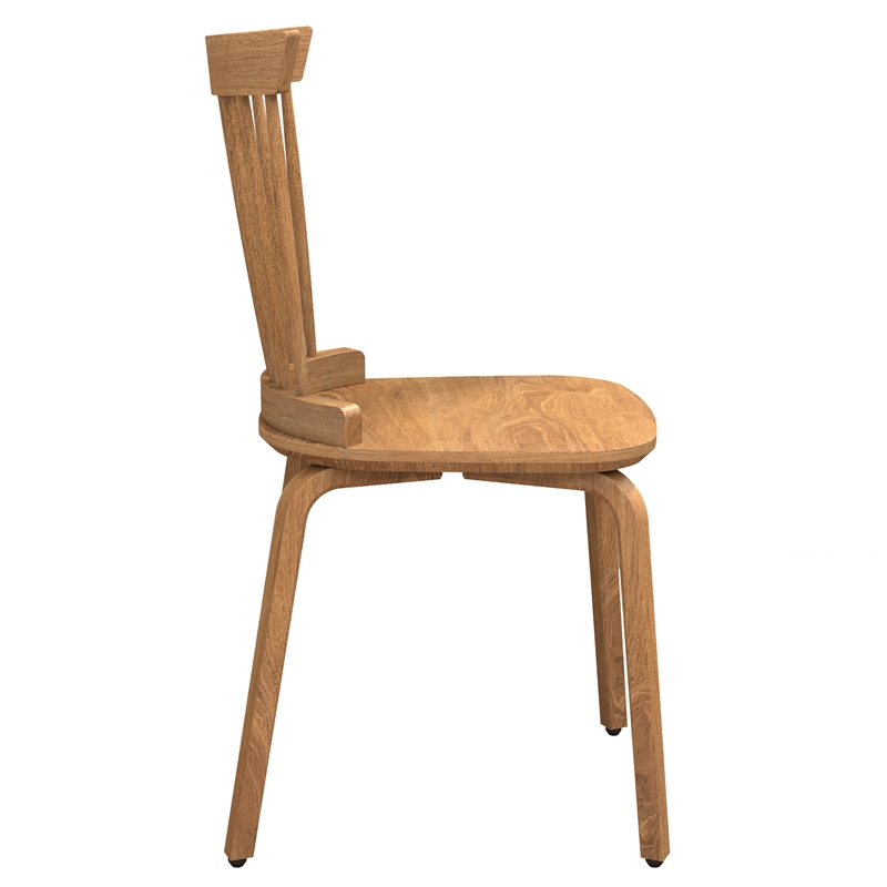 Afuera Living Contemporary Walnut Plywood Windsor Dining Chair Set of 2