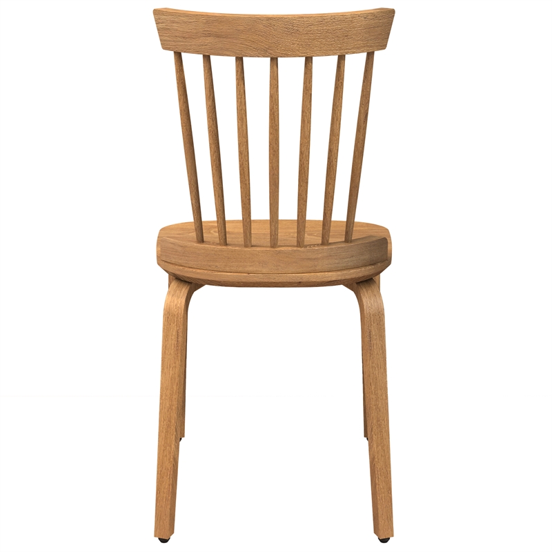 Afuera Living Contemporary Walnut Plywood Windsor Dining Chair Set of 2