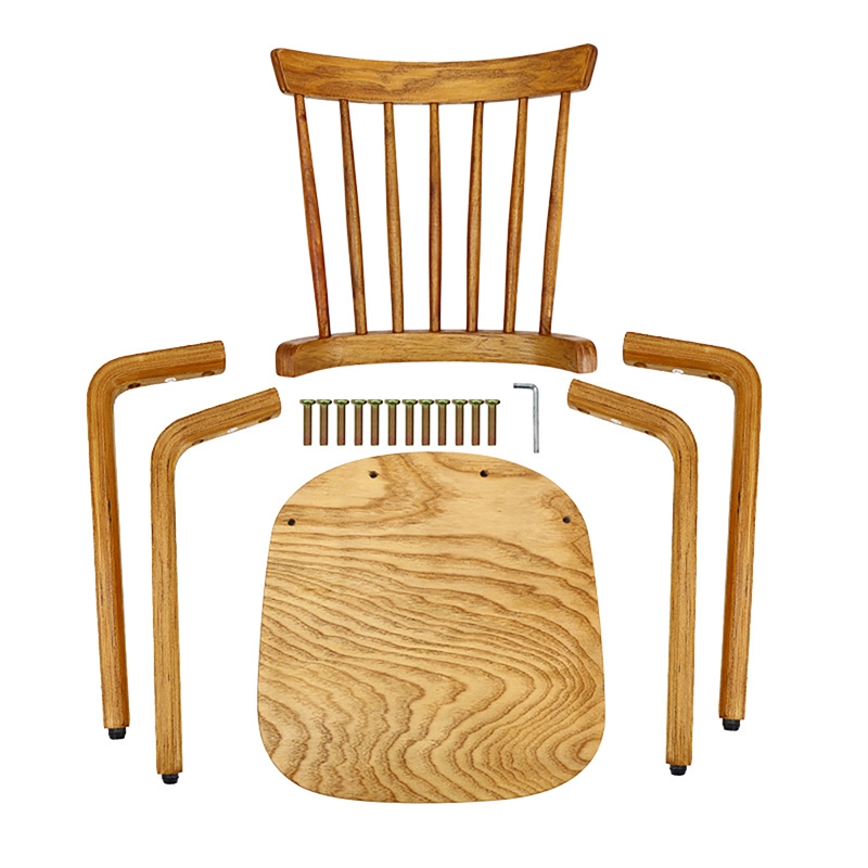 Afuera Living Contemporary Walnut Plywood Windsor Dining Chair Set of 2