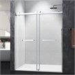 Afuera Living 60-76 Inch Silver Frameless Double Sliding Shower Door